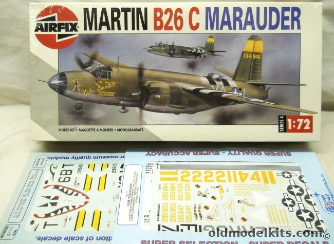 Airfix 1/72 Martin B-26 C Marauder With Microscale and Super Scale Decal Sheets, 04015 plastic model kit